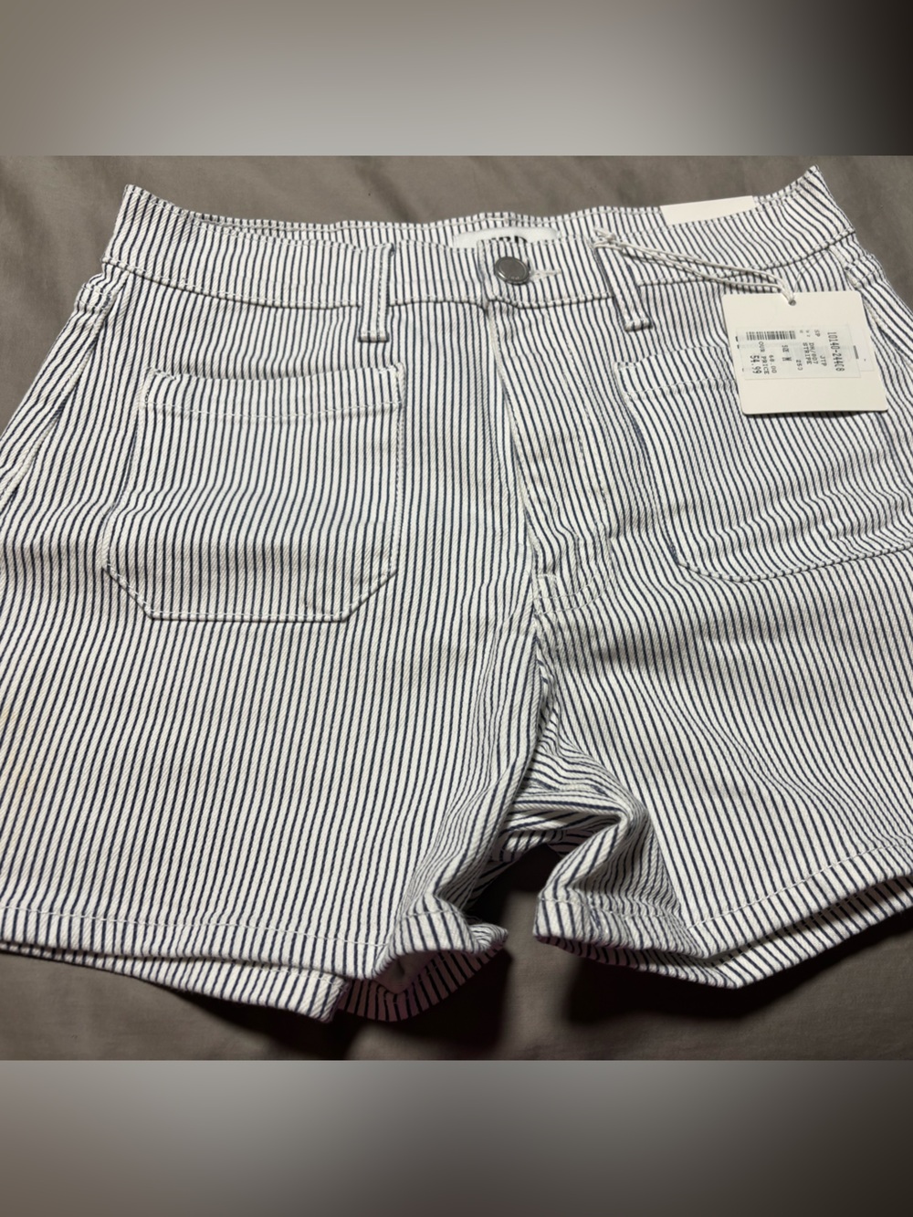 Striped Blue and White Women's Cotton Shorts JBD